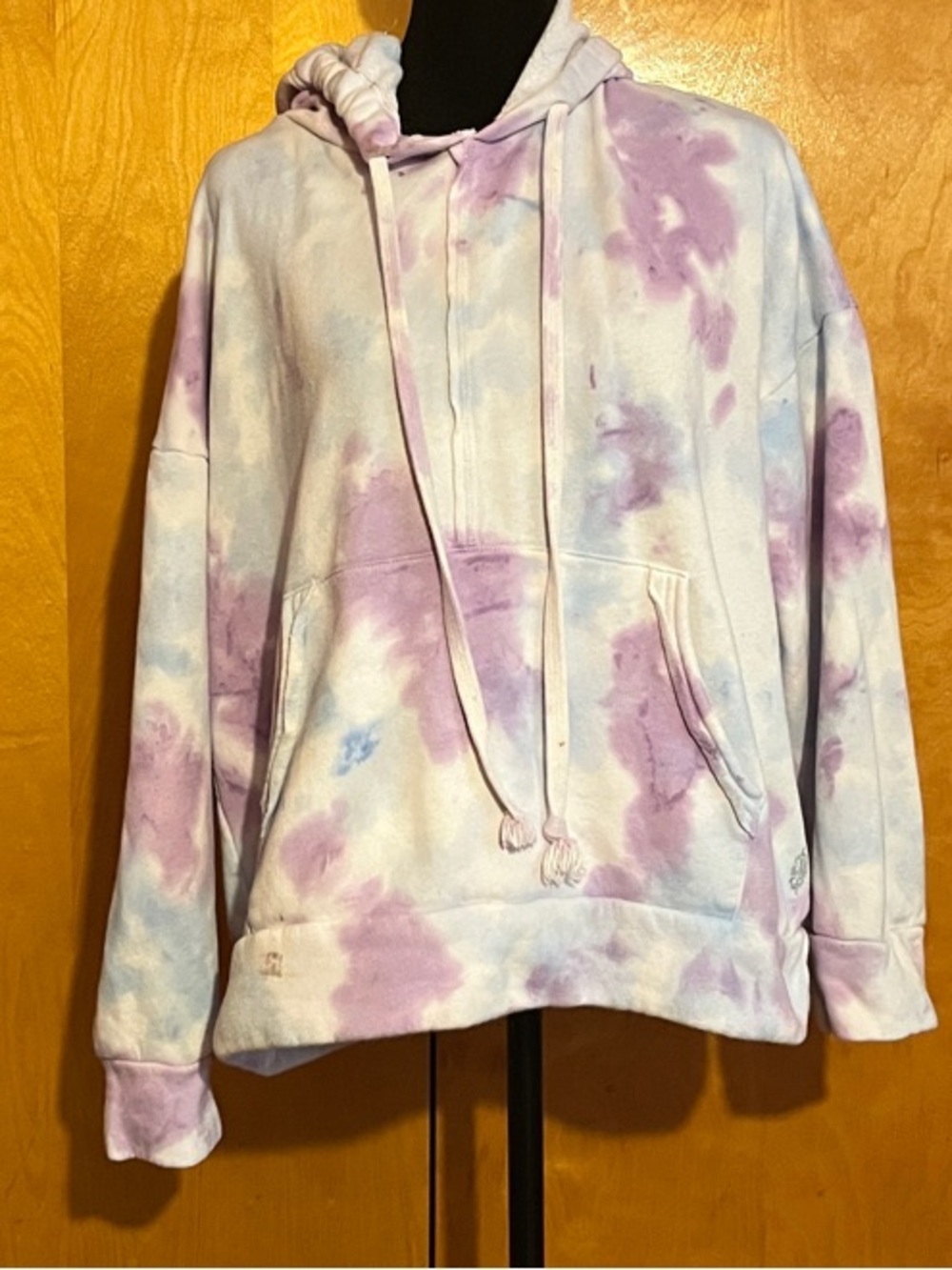 FP Movement by Free People Pastel Tie-Dye Hoodie in Lavender, Light Blue, White